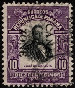 Canal Zone - 1909 - 10 Cents Overprinted Violet & Black Panama Issue # 30 F-VF + - Picture 1 of 1