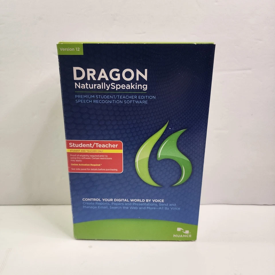 Dragon Naturally Speaking Version 12 Premium Student, Teacher Edition Speak Reco - Image 1 of 4