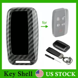 For Land Rover Jaguar Car Carbon Fiber Key Case Cover Fob Holder Accessories - Picture 1 of 12