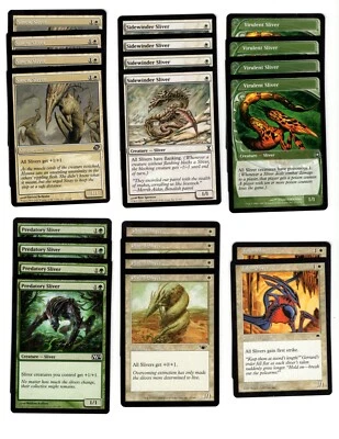 Green/White Slivers-60 Card Deck-Magic the Gathering-Pauper legal-MTG-RTP - Image 1 of 3