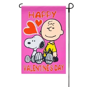 Peanuts Snoopy Small Garden Flag 12" X 18" HAPPY VALENTINE'S DAY Heart 10447 NIP - Picture 1 of 2