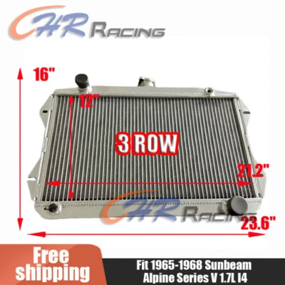 Radiador de aluminio para Sunbeam Alpine Series V 1965-1968 1,7 L I4 66 67 68 MT Foto 1 de 4