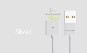 WSKEN X-CABLE 2.4A Double Magnetic Micro USB Charging/Data Cable Android -Silver - Picture 1 of 1