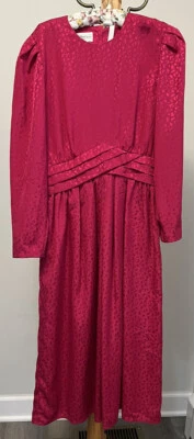 Almohadillas para el hombro de vestido vintage de los años 80 Maggie Boutique rosa estampado de leopardo SIN HUMO Foto 1 de 4