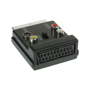 1 x Video Adapter Scart Stecker Buchse an 3x Cinch |1x S-VHS Buchse schaltbar IY - Picture 1 of 2