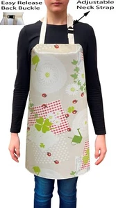 Handmade Ladybirds Clover Waterproof PVC Coated Wipe Clean Aprons - Code: F126-1 - Picture 1 of 2