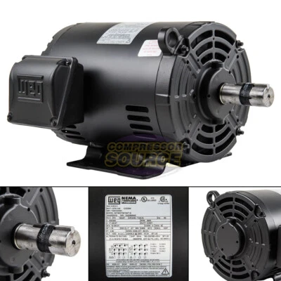 7.5 HP 3 Phase Electric Motor Air Compressor Duty 184T Frame 3500 RPM 3Ph WEG