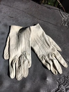 Vintage Hand Made Chamois Leather Gloves Sz 7 - Unworn - Picture 1 of 7