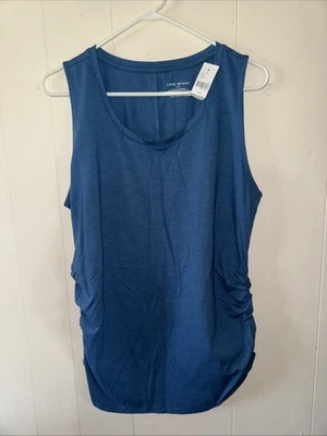 Camiseta sin mangas Lane Bryant verde azulado con lados acanalados  Foto 1 de 3