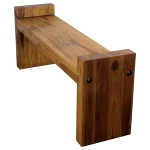 Haussmann Teak Block Bench 48x12x19 in Height KD Oak Oil - Picture 1 of 6