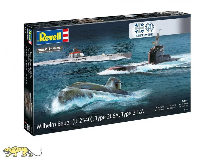 Revell 05186 Bundeswehr - U-Boote - Wilhelm Bauer - Typ 206A - Typ 212A - 1:144 - Bild 1 von 1