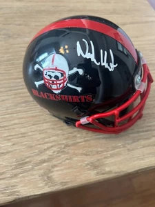 NASH HUTMACHER SIGNED HELMET NEBRASKA CORNHUSKERS HUSKERS FULL BLACK SHIRTS - Picture 1 of 5