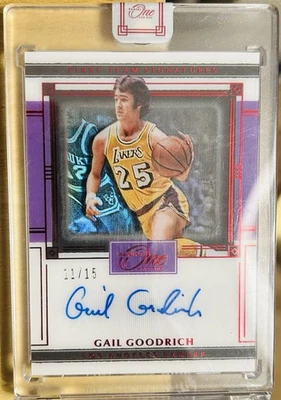 2020-21 Panini One & One- Gail Goodrich #FTS-GGR Auto /15 Los Angeles Lakers - Image 1 of 4