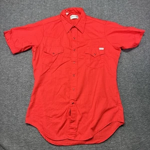 Vintage Sears Roebuck Western Shirt Men Large Pearl Snap Red 60s Cowboy Rodeo - Picture 1 of 8