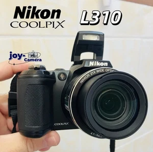 Nikon Coolpix L310 Black Digital Camera 21x Zoom 14.1 Megapixels Sd card 16Gb - Picture 1 of 14