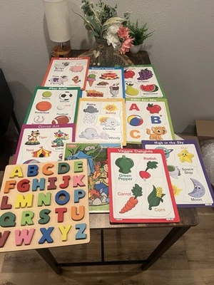 Lot Of 11 Vintage Puzzle Patch Picture Preschool Puzzles Playskool & Alphabet - Image 1 of 4
