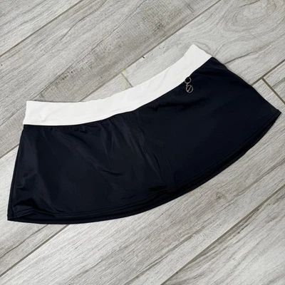 Nike Swim Skirt Swimsuit Bottom Black White Size 12 Athletic Activewear - Image 1 of 4