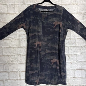 Elk Silk Shift Muted Patterned Dress. Size M.#P11 - Picture 1 of 16