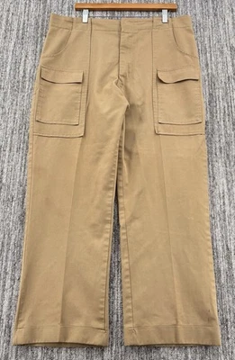 Calça masculina vintage anos 60 anos 70 safári descontraída carga algemada 38x29 talon zíper 10” perna - Imagem 1 de 4