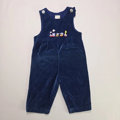 Mono Tren Animal Vintage 3-6 Meses Azul Marino Terciopelo Bebé Conjunto LEER Foto 1 de 4