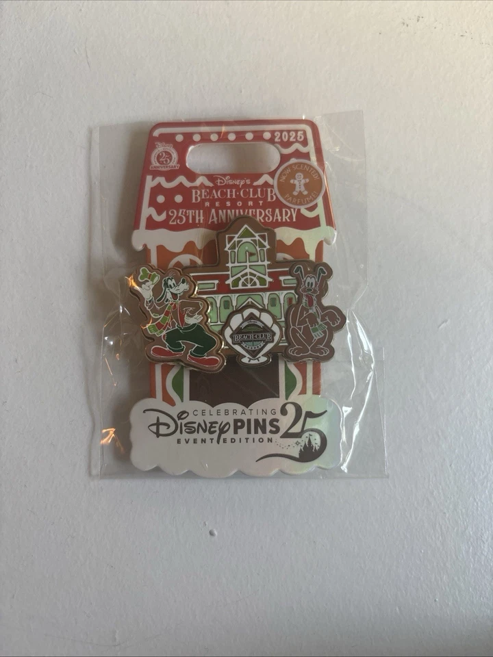 NUEVO Prendedor Goofy Pluto Club Playa Fiesta Pan Jengibre Navidad Parques Disney 2025 Foto 1 de 1