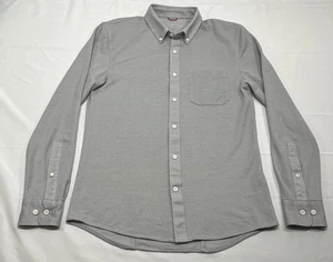 Western Rise Shirt Mens Small Gray Limitless Merino Wool Oxford Button Down Knit - Picture 1 of 8