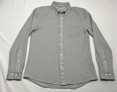 Western Rise Shirt Mens Small Gray Limitless Merino Wool Oxford Button Down Knit - Image 1 of 4