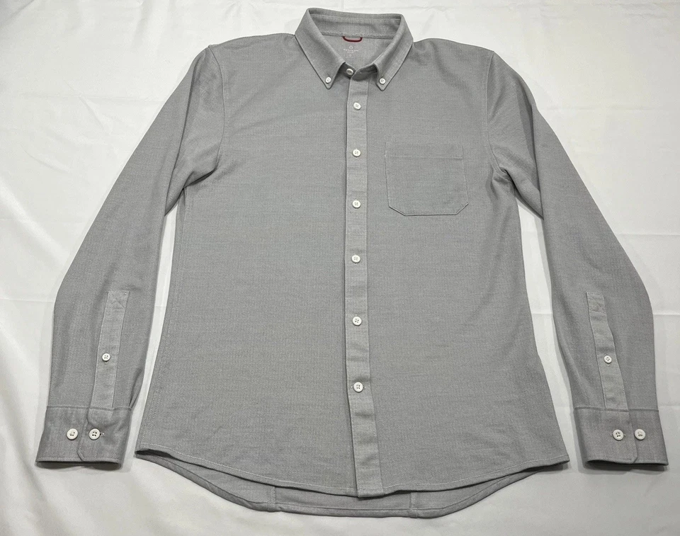 Western Rise Shirt Mens Small Gray Limitless Merino Wool Oxford Button Down Knit - Image 1 of 4