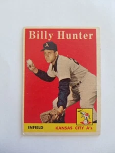 BILLY HUNTER 1958 TOPPS BASEBALL CARD #98 KANSAS CITY ATHLETICS - Picture 1 of 2