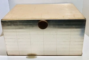 Vintage MIRRO Aluminum Bread Box Knob Closure Rose Pink Copper Color w/ Shelf - Picture 1 of 12
