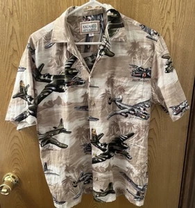 Vintage Kalaheo Herren M Hawaii Krieg Flugzeug Hemd Knopfleiste Mehrfarbig S - Bild 1 von 6