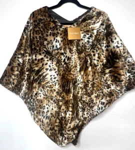 Ellen Tracy Cape/Poncho Kunstfell Gepard Neu mit Etikett M/L - Bild 1 von 12