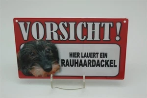 RAUHAARDACKEL - Tierwarnschild - VORSICHT Warnschild 20x12 cm 37 HUND HUNDE - Bild 1 von 2