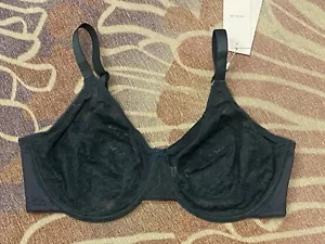 Hsia Bra Women Teal Green Full Coverage Black Underwire 40DD New With Tag - Picture 1 of 6