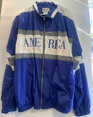 Rare Vintage PERRY ELLIS America Color Block Zip Up Windbreaker Jacket 90s XL - Image 1 of 4