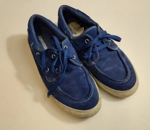 Converse Blue Suede Leather Sneakers Mens Size 10 Womens 11.5 Starboard Sea Star - Picture 1 of 13