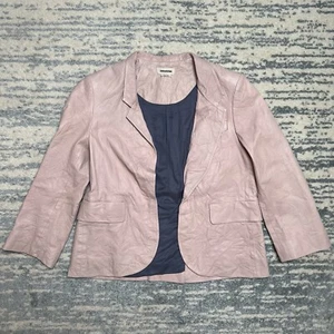 ZADIG & VOLTAIRE Verys Cuir Crinkled Leather Open Front Jacket Size 38/Medium - Picture 1 of 6