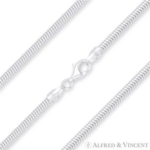 2.4mm (G240) Flexible Snake Link .925 Italy Sterling Silver Italian Chain Anklet - Picture 1 of 2