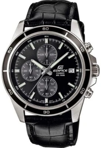 Casio Edifice EFR-526L-1AVUEF NEW Men's Watch Genuine Leather Band Chronograph - Picture 1 of 2
