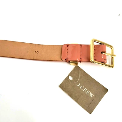 J. Crew Size Sm Pink/Mauve Patent Leather Square Buckle Narrow Gold Hardware - Image 1 of 4