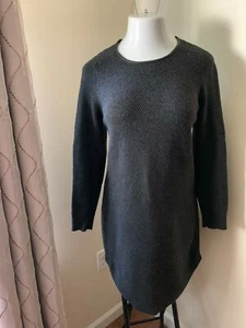 Vestido Suéter Ann Taylor Loft Grueso Gris Algodón Mezcla Cabello Camel, Para Mujer L - Imagen 1 de 8