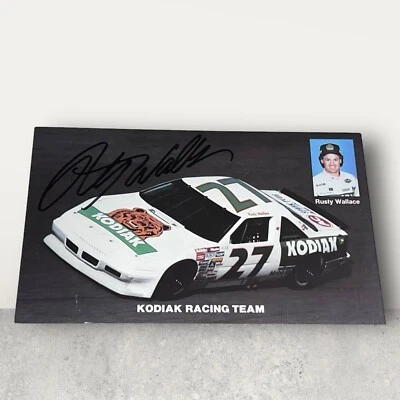 Rusty Wallace 1988 KODIAK #27 5x7 VINTAGE NASCAR WINSTON CUP autographed photo - Image 1 of 2