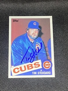 Tim Stoddard Chicago Cubs Auto 1985 Topps Card #693 ~ COA - Picture 1 of 3