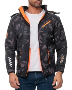 Geographical Norway Mens Softshell Jacket Heat Insulating Quick Dry Sport Hooded - Picture 1 of 60