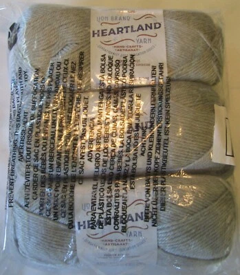 Lion Brand Heartland 100% Acrylic Yarn - White Sands - 251 Yards - 5oz. - 3 Pack - Image 1 of 4