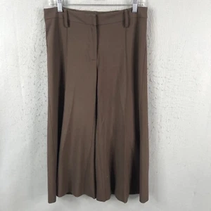 Karen Kane Pants Womens 6 Brown  Wide Leg Crop  Office Career Stretch Capsule - Picture 1 of 19