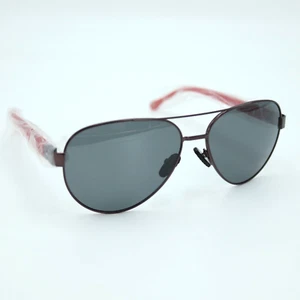 Champion Aviator Sunglasses CU6061 Black Gray Polarized Lens 58mm Red Metal - Picture 1 of 13