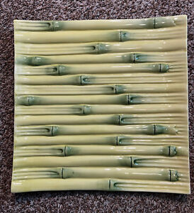 NEW Tommy Bahama Bamboo Serving Tray Platter Fabulous Ceramic Tropical Plate