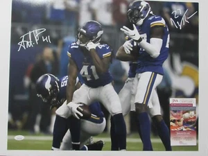 Anthony Harris Jayron Kearse Dual Signed 16x20 Photo Minnestoa Vikings JSA - Picture 1 of 3