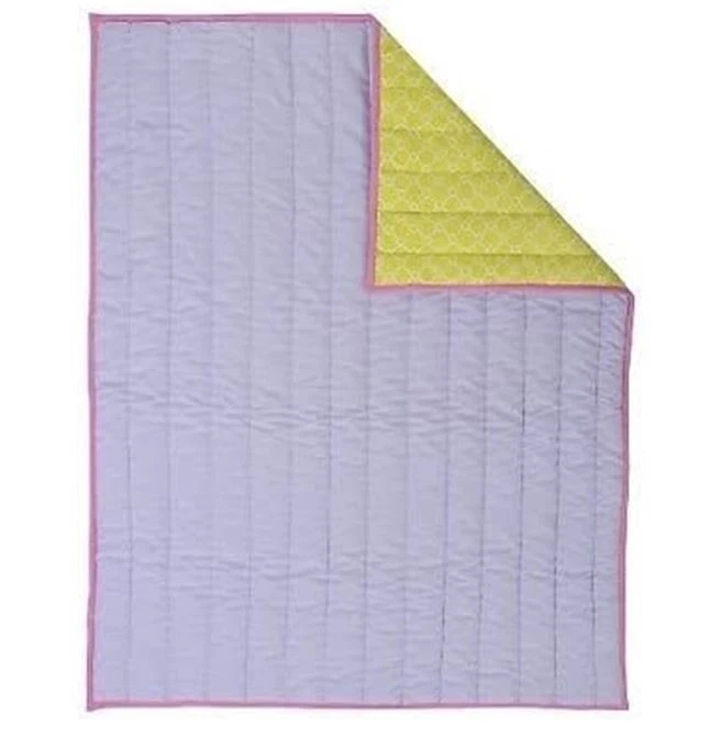 Sumersault Mix & Match Baby Nursery 35" x 45" Reversible Quilt - Lavender  NEW - Image 1 of 1